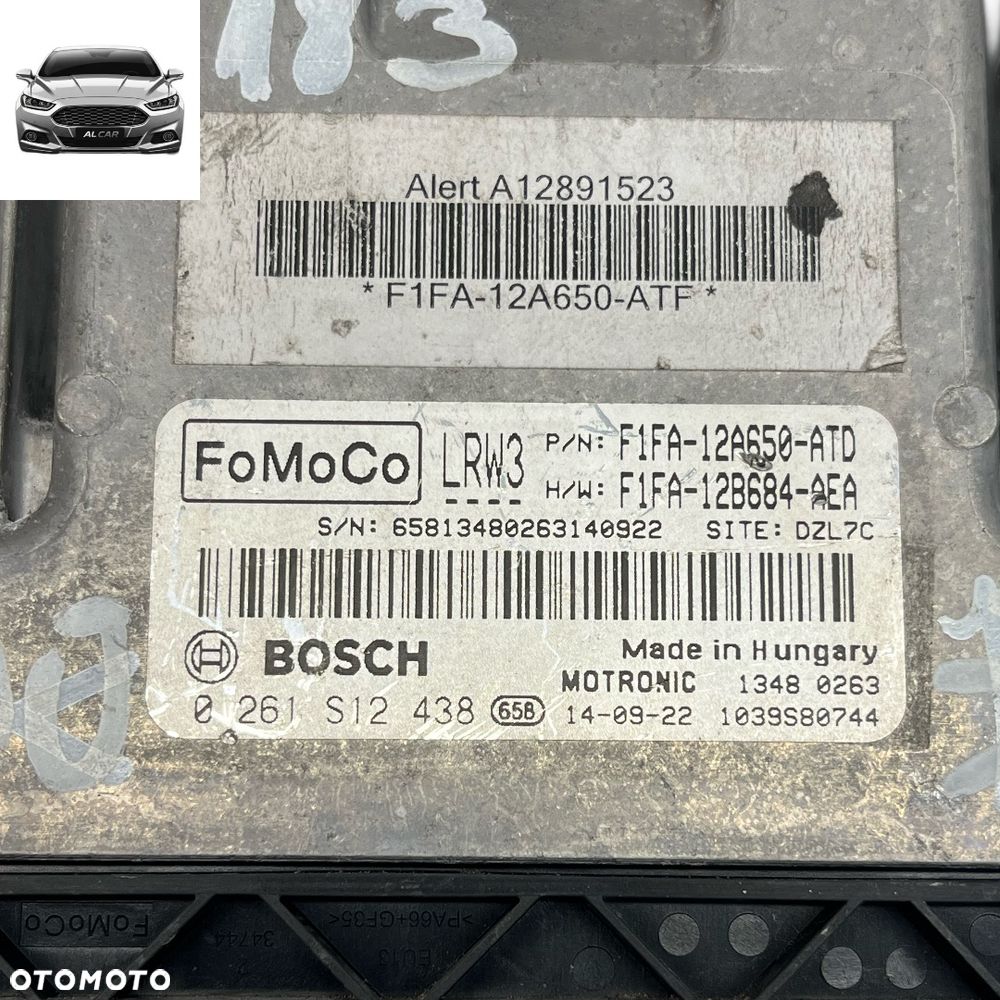 STEROWNIK SILNIKA 1.0 ECOBOOST FORD FOCUS MK3 F1FA-12A650-ATD - 3