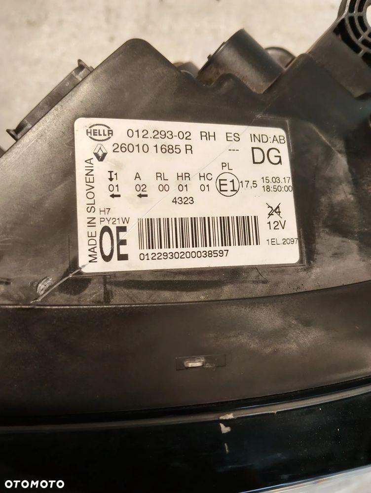 Renault Scenic IV SOCZEWKA ZW LAMPA PRAWY PRZÓD 260101685R - 6