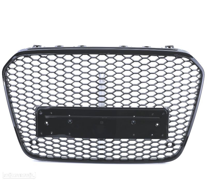 GRELHA FRONTAL AUDI A6 C7 4G 10-14 PDC LOOK RS PRETO BRILHANTE - 2