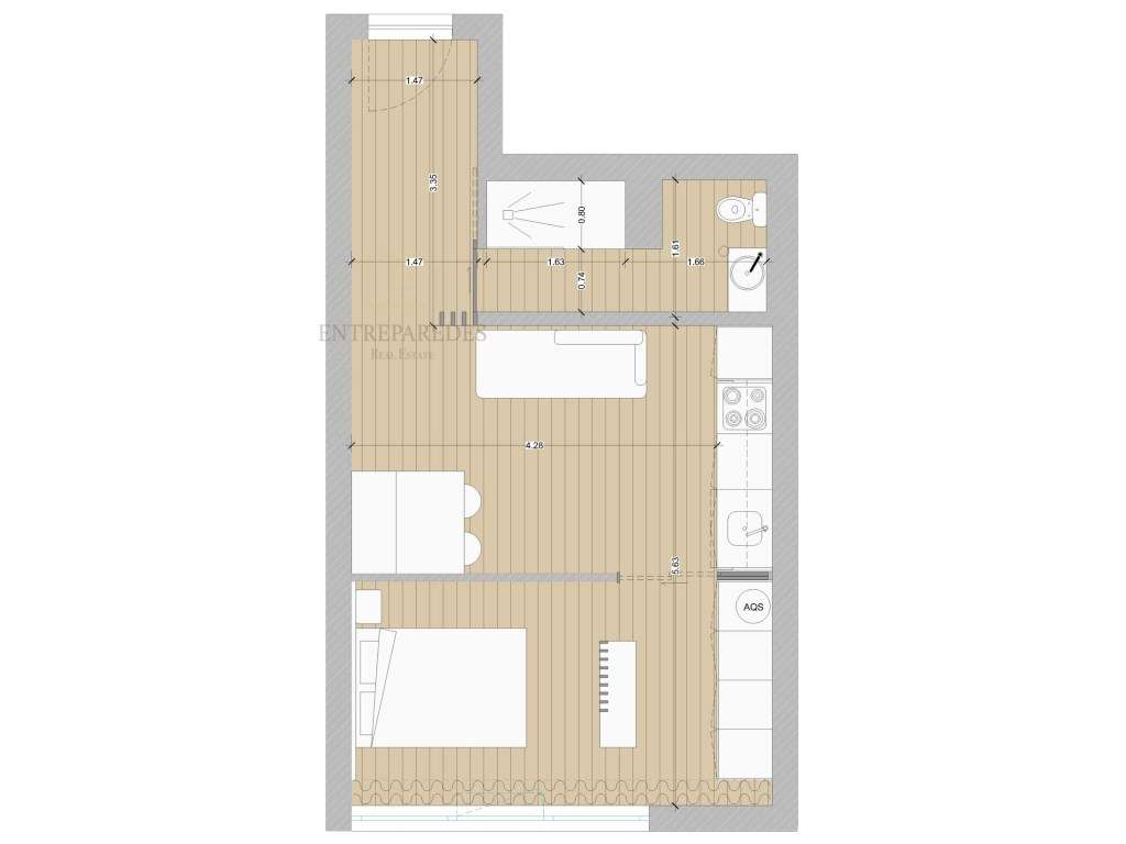 Apartamento T1 - Pronto Habitar - no Centro de Matosinhos, para com... - Grande imagem: 3/13