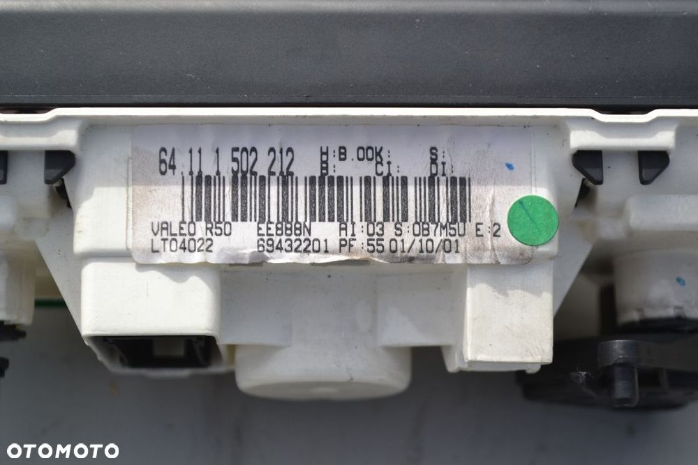 MINI COOPER MINI ONE R50 R52 PANEL NAWIEWU OGRZEWANIA WNĘTRZA  69432201 - 3