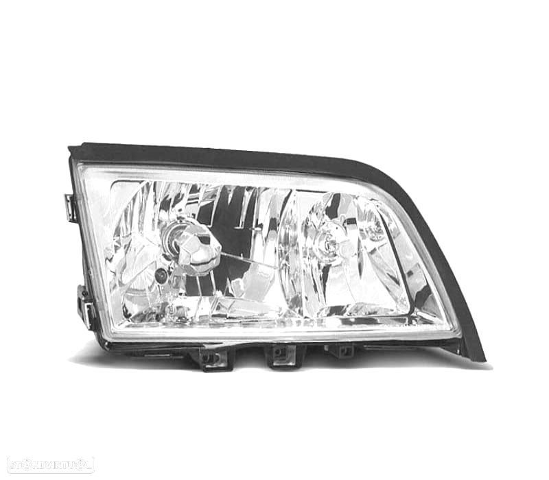 FARÓIS FRONTAIS MERCEDES W202 93-00 FUNDO CROMADO - 2