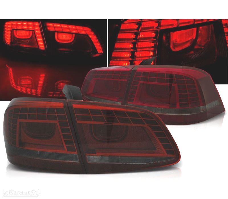 FAROLINS TRASEIROS VOLKSWAGEN VW PASSAT 10-14 LED VERMELHO FUMADO - 1
