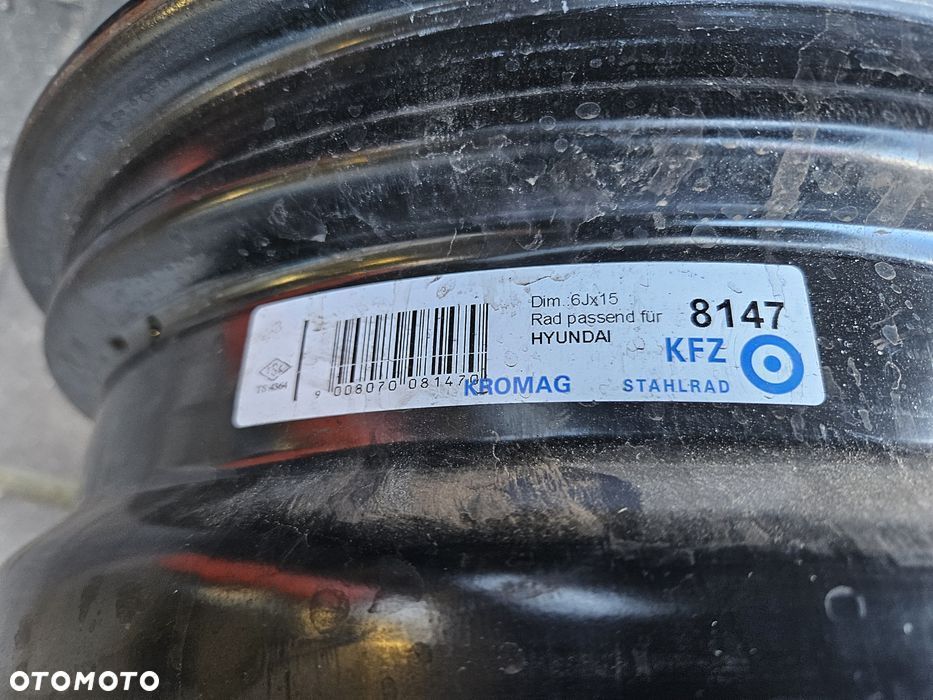 4x Felgi stalowe Kia / Hyundai 6.0 x 15 5x114,3 ET46 + TPMS OE [1189] - 4
