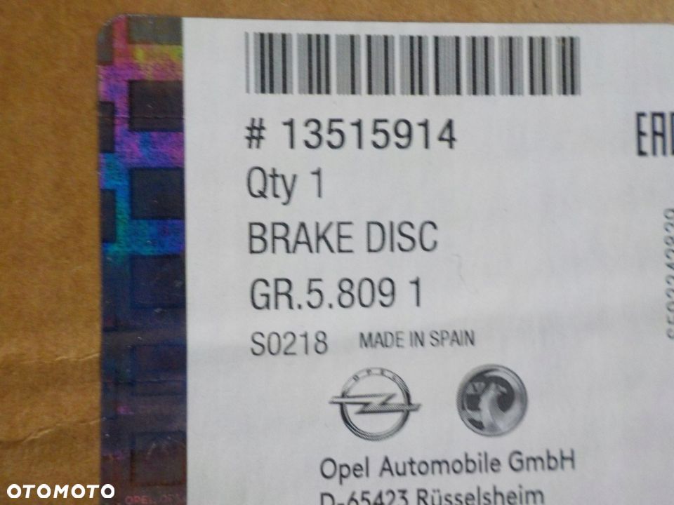 OPEL ASTRA K 5 V TARCZE HAMULCOWE TYŁ ORYGINAŁ - 2