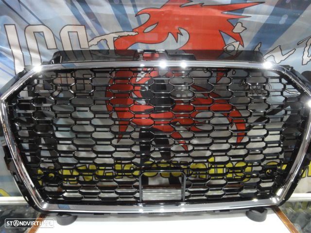 Grelha frontal Audi A3 8V +2017 HATCHBACK / LIMOUSINE / CABRIO, RS3 LOOK cromado e preto brilhante - 12