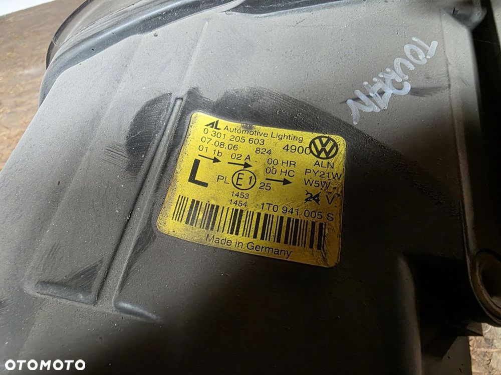 VOLKSWAGEN TOURAN I LAMPA PRZEDNIA LEWA ANGLIK 1T0941005 - 3