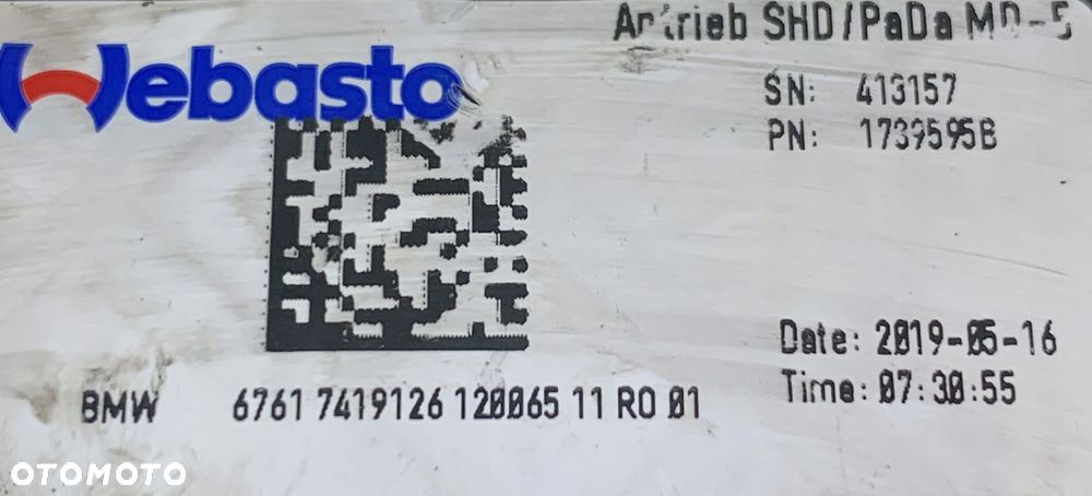 SILNICZEK SZYBERDACHU BMW G11 G12 7419126 - 3
