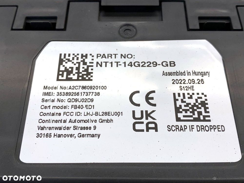 MODUŁ BLUETOOTH  FORD TRANSIT COURIER B460 Nadwozie pełne/minivan 2014 - 2022 1.0 EcoBoost 74 kW - 4