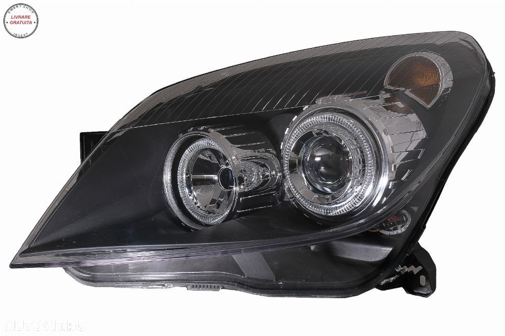 Faruri Opel Astra H (03.2004-2009) Angel Eyes Negru- livrare gratuita - 6