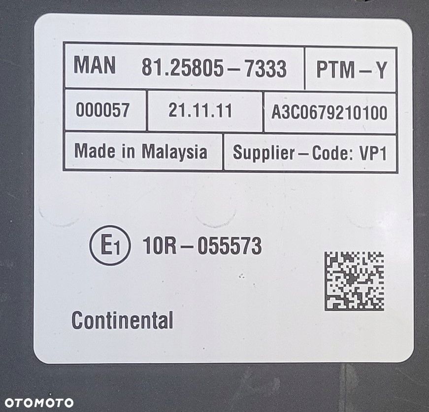STEROWNIK / KOMPUTER / MODUŁ / MAN TGX TGS TG3 PTM-Y 81258057333 - 2
