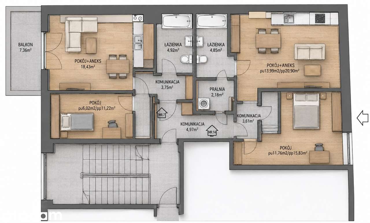 Gotowy produkt inwestycyjny – 2 apartamenty Kraków centrum