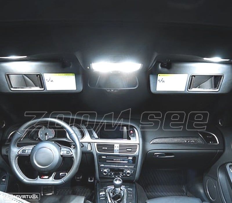 KIT COMPLETO 17 LAMPADAS LED INTERIOR PARA AUDI A4 S4 RS4 B8 QUATTRO SEDAN - 4