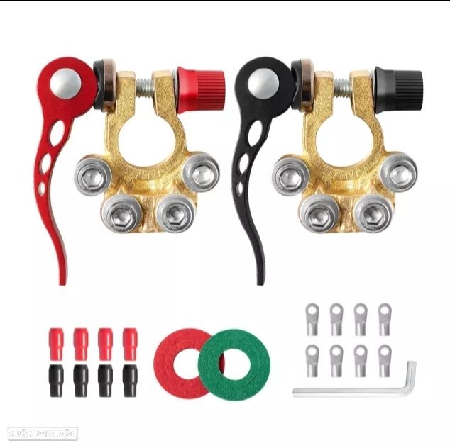 Terminais Bateria 12V Universal - Aperto Rápido + terminais - 1
