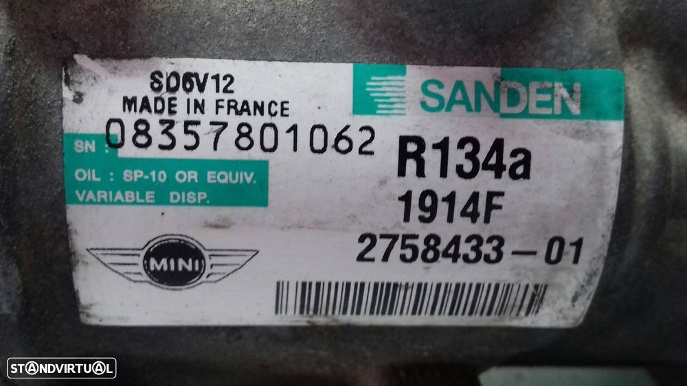 COMPRESSOR AR CONDICIONADO MINI MINI 2010 -275843301 - 2