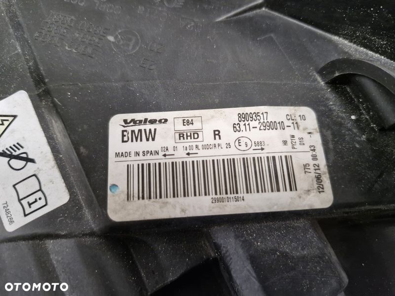 BMW X1 E84 LAMPA REFLEKTOR PRAWY PRZÓD 2990010 XENON UK - 9