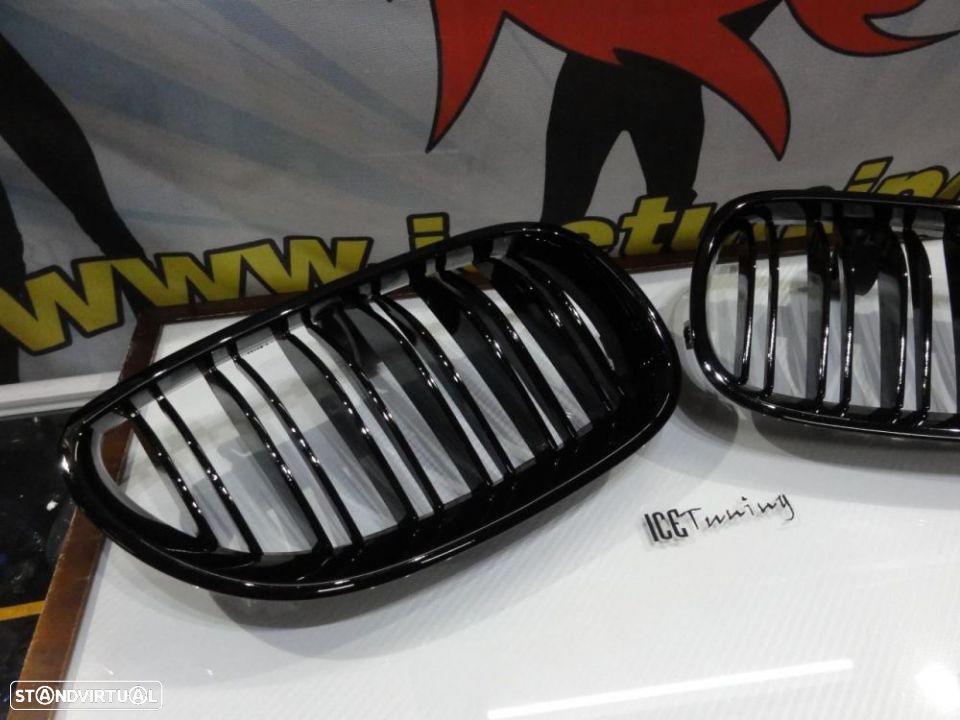 Grelha frontal BMW E60 2003-2010 M5 look / dupla lamina em preto piano brilhante - 2