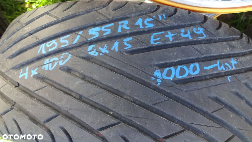 Koła letnie 16'' 4x100 OPEL ET49 195/55R16 alufelgi ET49 - 4