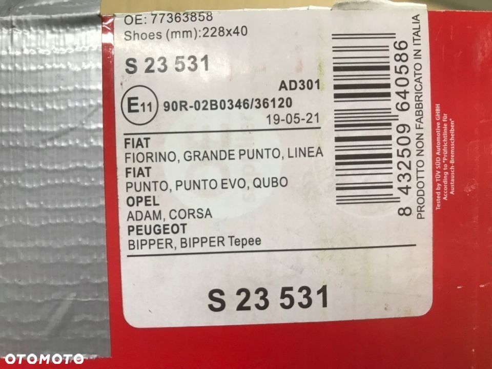 Szczęki hamulcowe Citroen Nemo Bipper Fiorino Qubo Punto Adam Corsa D E NOWY tylny zestaw szczęk tył - 8