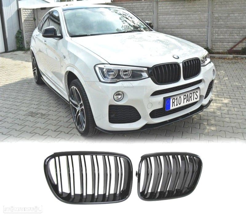 GRELHA FRONTAL BMW X3 F25 10-14 LOOK M PRETO BRILHANTE - 1