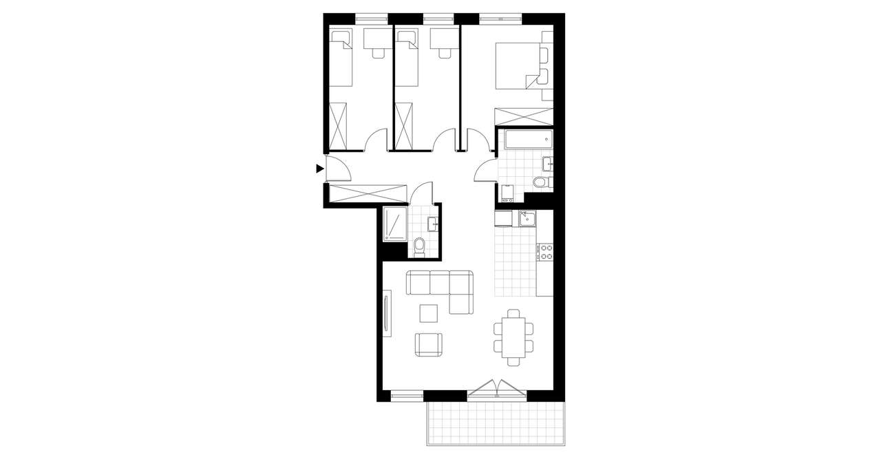 4-pokojowe mieszkanie 80m2 + balkon - Pełny obrazek: 4/13