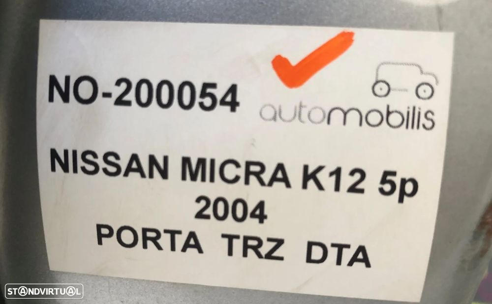 Porta Traseira Direita NISSAN MICRA III (K12) 1.2 16V Ref. 82100AX130 - no. 200064 - 2