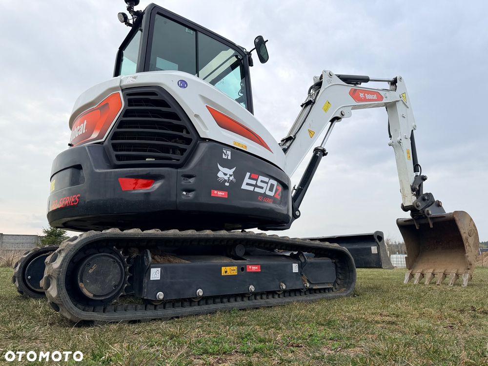 Bobcat Minikoparka Bobcat e50Z 5ton e55 e60 Cat 303.5 304  305 3xłyżki Ramię LOONG dodatkowe linie hydr wyjścia AUX1 + 2 przeciw waga MAX-dociążenie gąsienice 85% od nowości 1 właściciel z Niemiec Auto IDLEE po serwisie Widły wiertnica grabie i inne za dopłatą Szybkozłącze hydr Miller łyżka przedsiębierna Pług  Kubota Takeuchi Jcb - 23