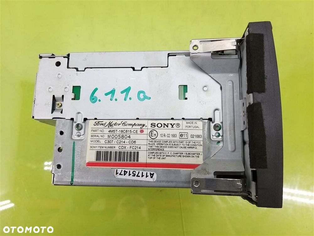 Radio Ford Focus Mk2 2004-2011 4M5T18C815CE M005804 Z KODEM - 2