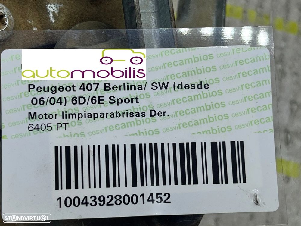 Limpa Vidros Direito PEUGEOT 407 SW  Ref. - 390241969 - NO. 340087 - 4