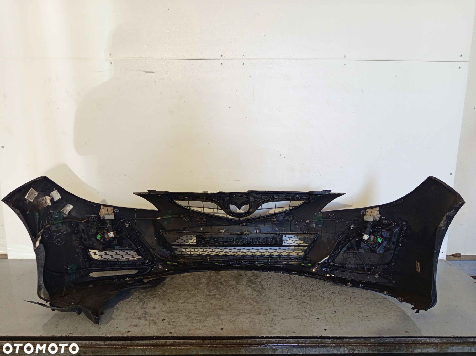+ ZDERZAK PRZÓD PRZEDNI MAZDA 6 GH 2 Gen. LIFT FL 16W CZARNY CZUJNIKI PDC SPRYSKIWACZE LAMP XENON HALOGENY - 5