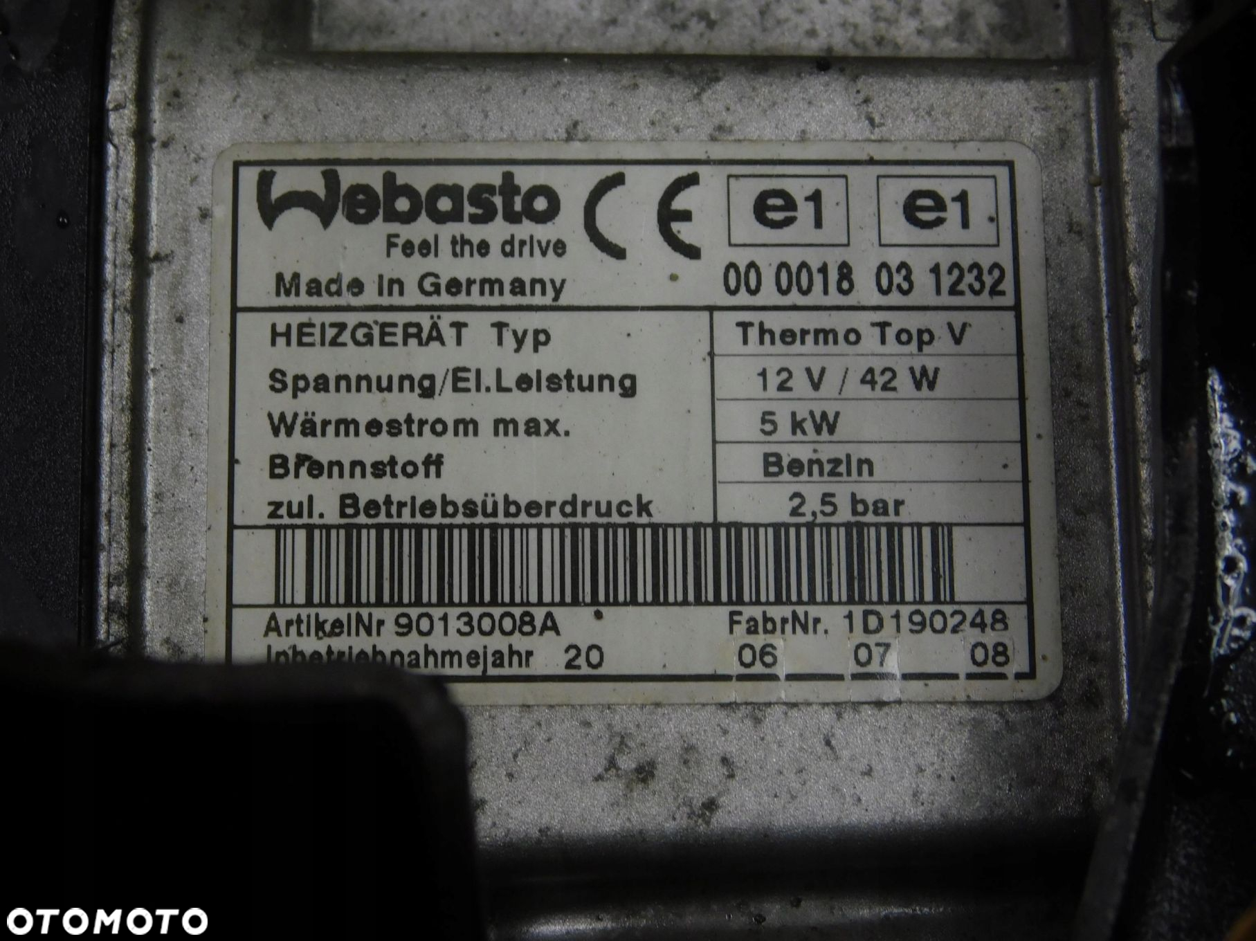 1K0815005Gd Webasto Thermo Top V Ogrzewanie Postojowe Vw Touran I - 2