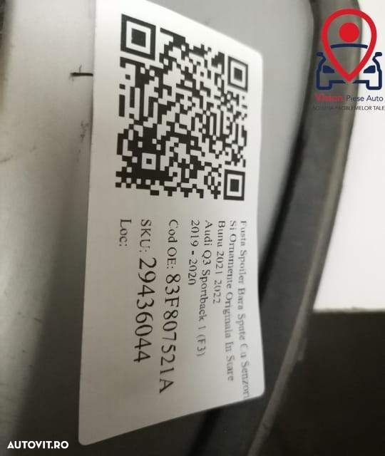 Fusta Spoiler Bara Spate Cu Senzori Si Ornamente Originala In Stare Bu - 7