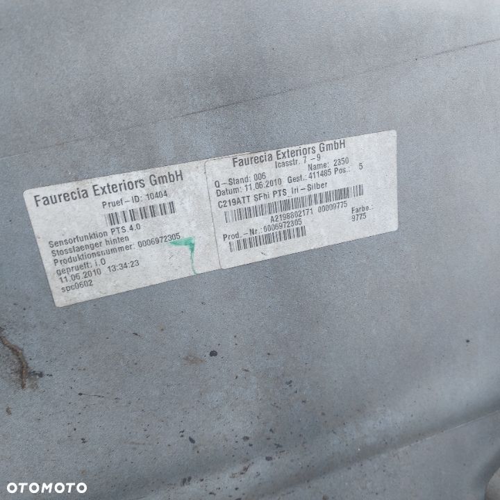 ZDERZAK TYL TYLNY LAK 775 PDC PTS MERCEDES CLS W219 LIFT ORYGINAL DEMONTAZ 2198802171 - 4