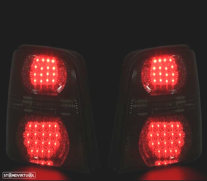 FAROLINS TRASEIROS LED PARA VOLKSWAGEN VW TOURAN 03-10 PRETO BRANCO - 2