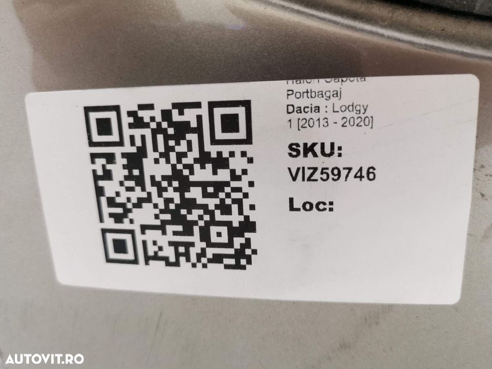 Haion Capota Portbagaj Dacia  Lodgy 1 2013 2014 2015 2016 2017 2018 20 - 8