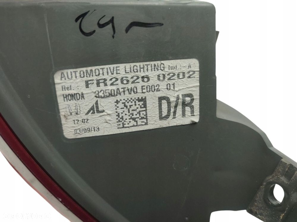 LAMPA PRAWY TYŁ HONDA CIVIC IX (2011-2013) 1.8 I-VTEC 141KM 3350ATV0E002 - 3