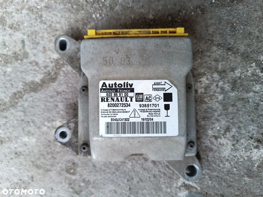 SENSOR MODUŁ AIR BAG PODUSZEK TRAFIC VIVARO 01-06  8200272534 - 1