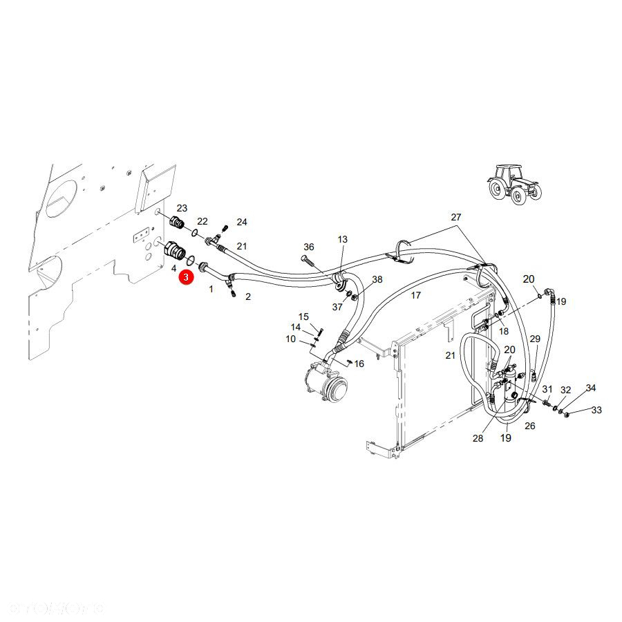 Pierścień oring klimatyzacji Fendt X59098010000 Oryginał - 3