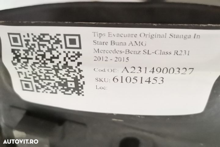Tips Evacuare Original Stanga In Stare Buna AMG Mercedes-Benz  SL-Clas - 7