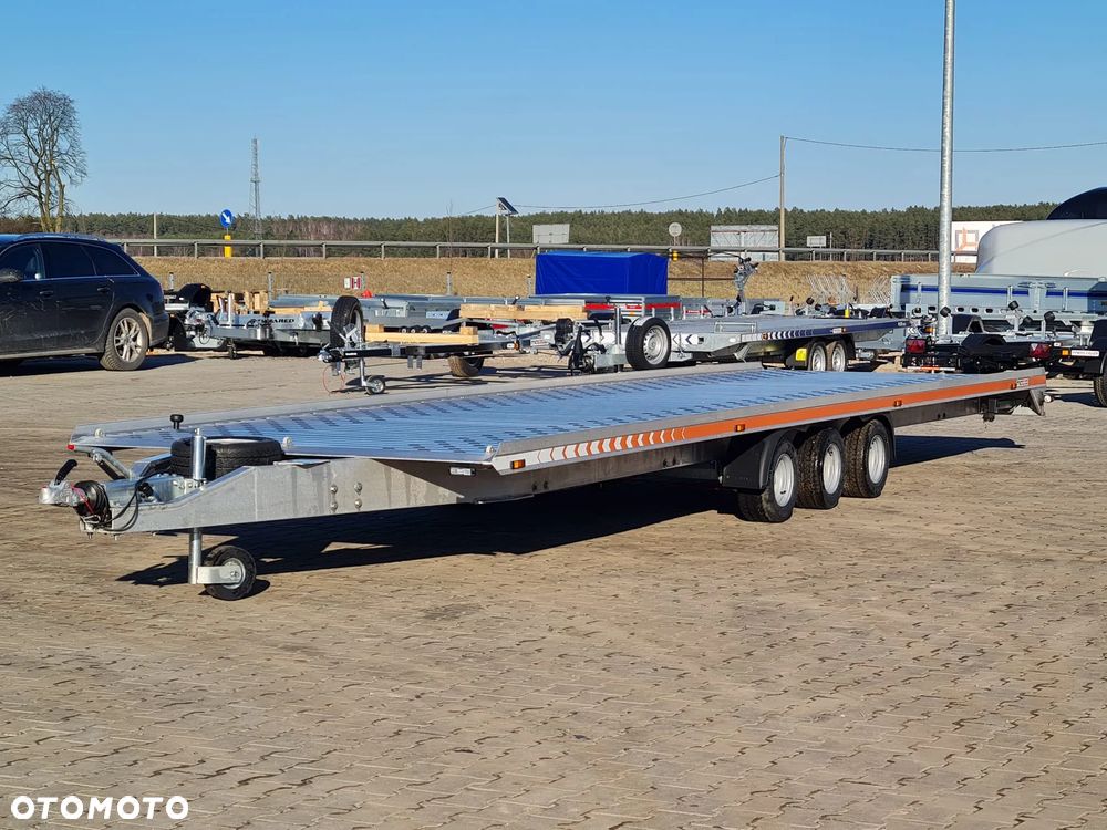 MAZZO DOSTAWA! Laweta ALUMINIOWA 850x210cm! Masa własna tylko 840kg! DMC 3500, przyczepa NA DWA AUTA, koło zapasowe, najazdy - 12