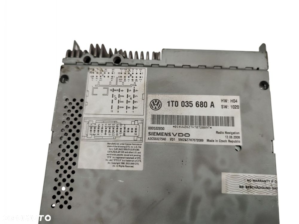 RADIO NAWIGACJA NAVI EKRAN VW PASSAT B6 1T0035680A - 3