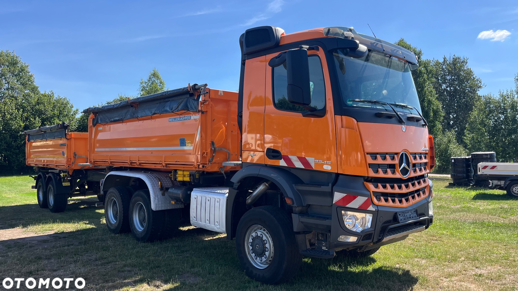 Mercedes-Benz Arocs 3345 6x6 Wywrotka Meiller Kipper + Przyczepa Meiller Kipper (nie 6x4, 8x8, 8x4, 6x2) z Niemiec. Silnik 13l, Hydraulika, nie hydroburta 6x6 Arocs Actros 3345 wywrotka Meiller Duży Silnik Reduktor Napędy na Wał - 15