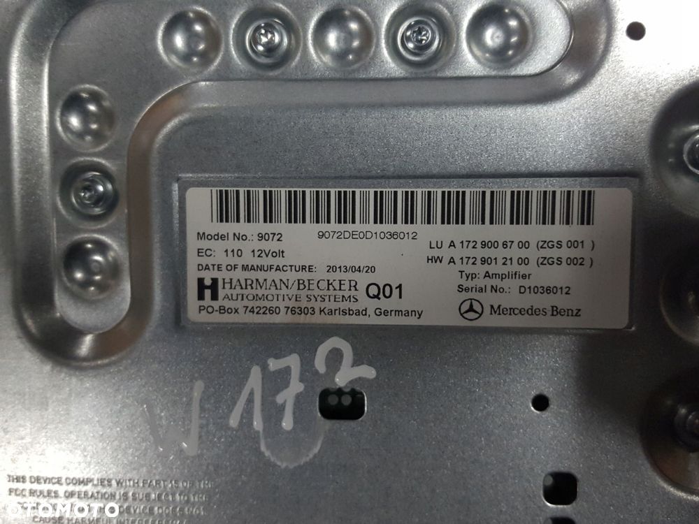 MERCEDES SLK R172 W172 11-15r WZMACNIACZ RADIA AUDIO A1729006700 - 3