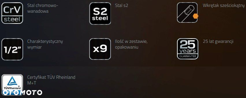 NEO TOOLS ZESTAW KOŃCÓWEK SZEŚCIOKĄTNYCH 9 ELEMENTÓW CRV WALIZKA 08-705 - 3
