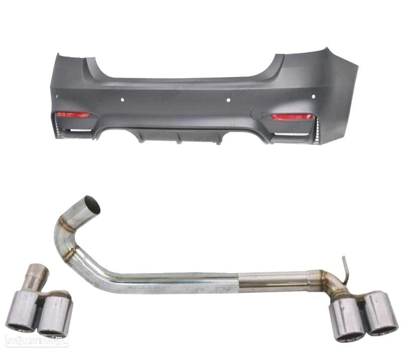 PARA-CHOQUES TRASEIRO BMW F30 LOOK M3 + KIT DE ESCAPE - 3