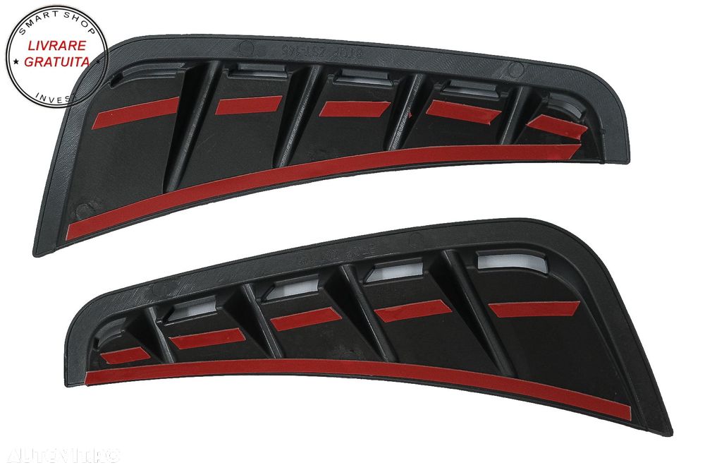 Ornamente bara fata flapsuri Negru Lucios Mercedes C-Class W205 S205 Facelift (201- livrare gratuita - 5