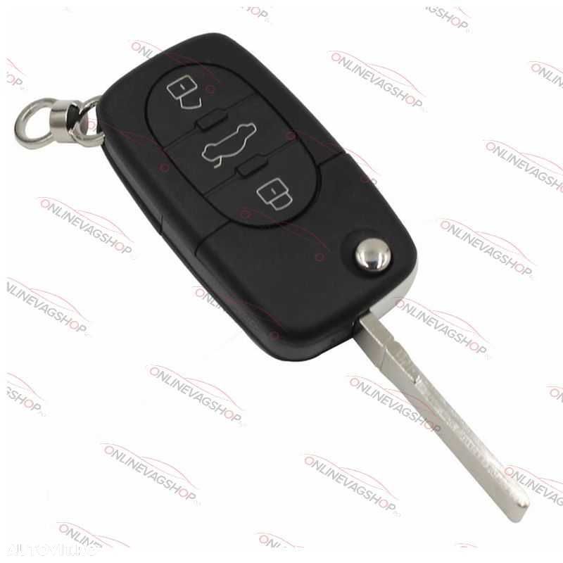 Carcasa cheie Audi 3 butoane briceag cu 2 baterii CR1616 - 1