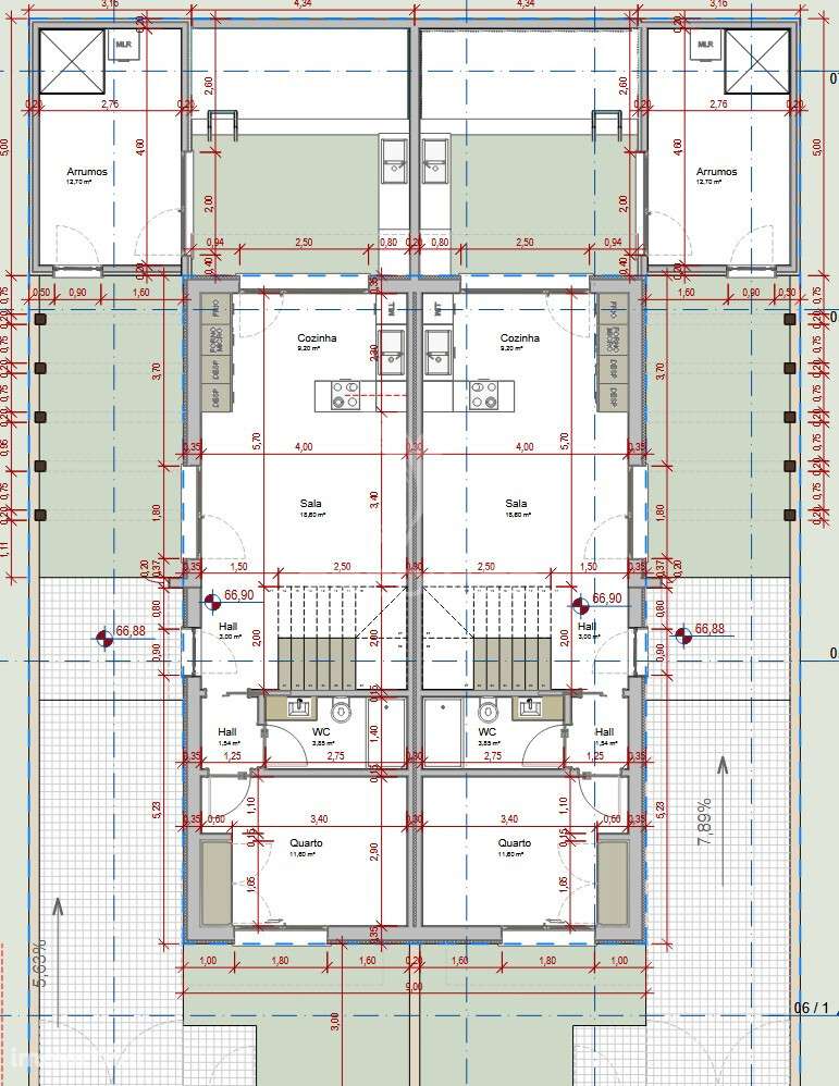 Projeto para Construção de Moradia Geminada T3 com Piscina – Pinhal... - Grande imagem: 2/3