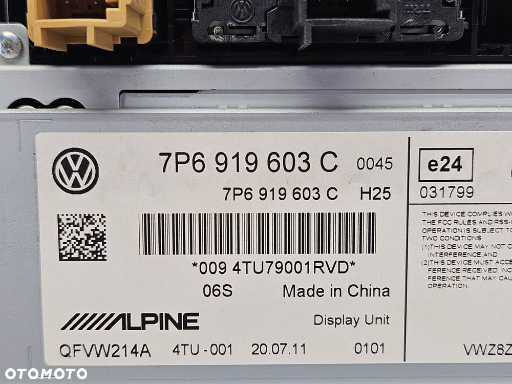 VW TOUAREG 7P 10-18R RADIO EKRAN PANEL NAWIGACJA 7P6919603C 7P6919603 C - 5