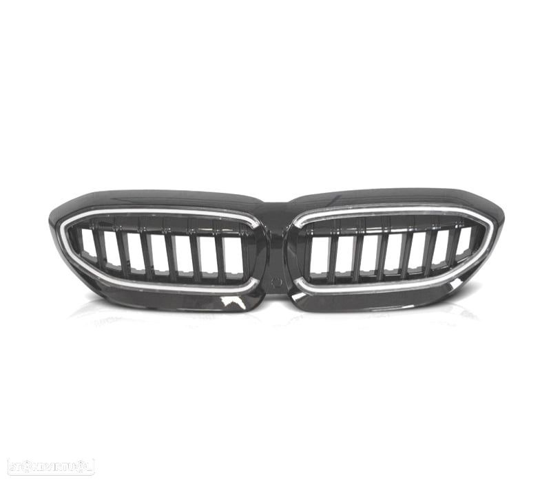 GRELHA BMW G20 G21 19-22 PRETO BRILHANTE LED - 2